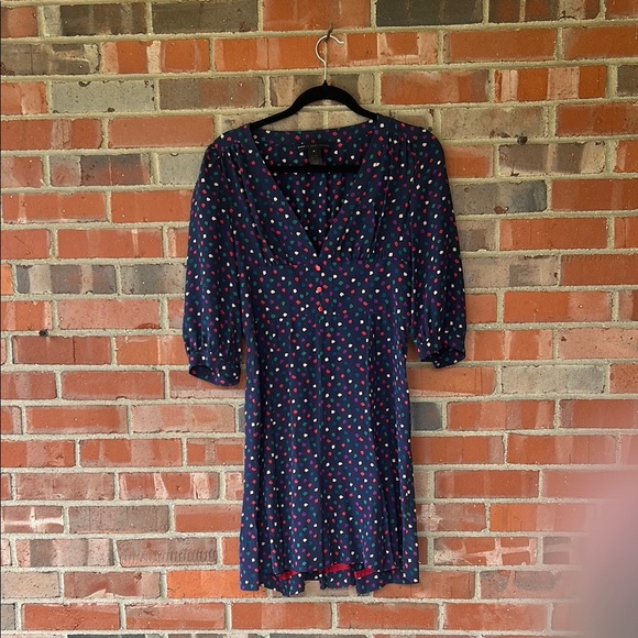 Marc By Marc Jacobs Navy and Red Polka Dot Mini Dress - Picture 1 of 5